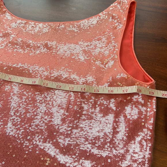 Lafayette 148 Coral Pink sequin top - Picture 5 of 7